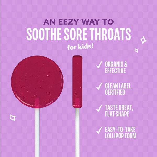 Lolleez Organic Throat Soothing Lollipops for Kids, Mixed Berry, 15 CT