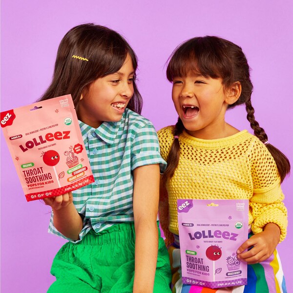 Lolleez Organic Throat Soothing Lollipops for Kids, Mixed Berry, 15 CT