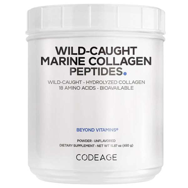 Marine Collagen Powder, Wild-Caught Hydrolyzed Fish Collagen Peptides Types 1 & 3, Non-GMO, 16 oz
