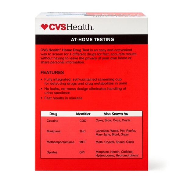 CVS Health Home Drug Test Kit, 4 Drugs
