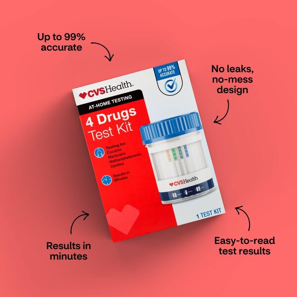 CVS Health Home Drug Test Kit, 4 Drugs