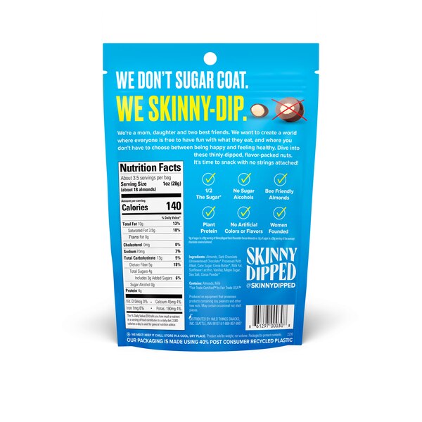 Skinny Dipped Almonds, Dark Chocolate Cocoa, 3.5 oz