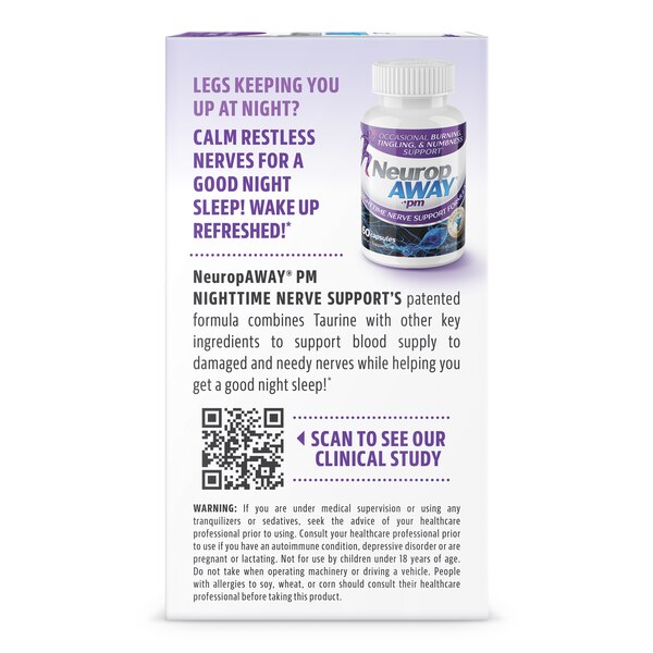 NeuropAWAY PM Nighttime Nerve Support Formula Capsules, 60 CT