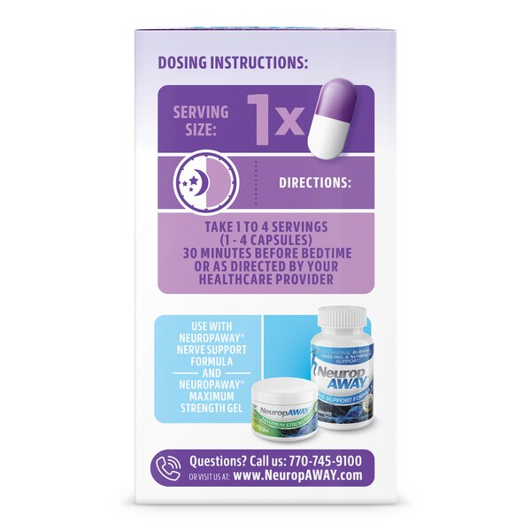 NeuropAWAY PM Nighttime Nerve Support Formula Capsules, 60 CT