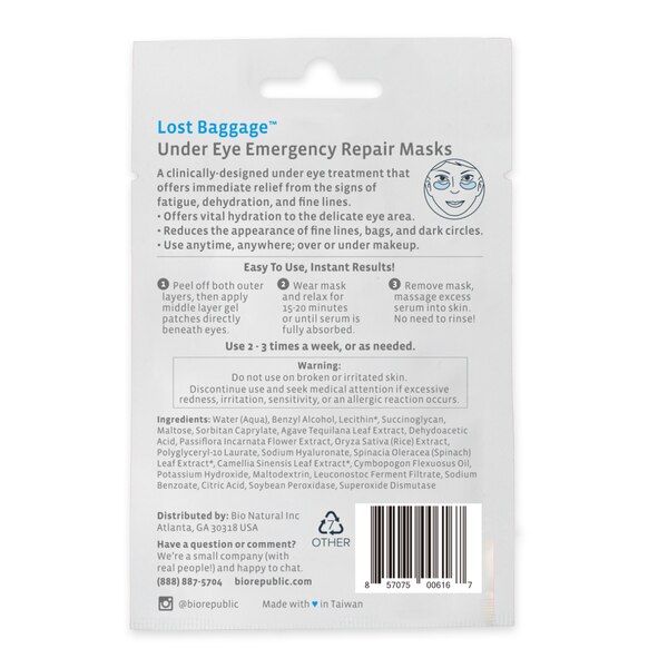 BioRepublic Skincare Lost Baggage Under Eye Mask