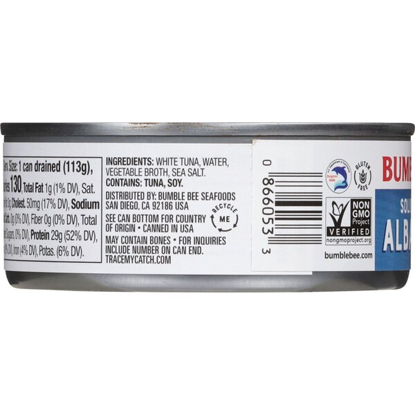 Bumble Bee Premium Solid White Albacore Tuna, 5 oz