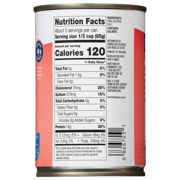 Bumble Bee Pink Salmon, Can, 14.75 oz