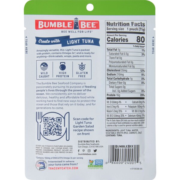 Bumble Bee Premium Light Tuna In Water