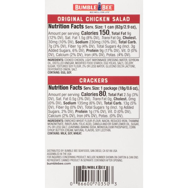 Bumble Bee Chicken Salad with Crackers, 3.5 oz