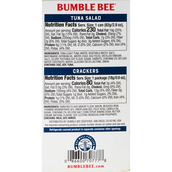 Bumble Bee Tuna Salad Kit with Crackers, 3.5 oz