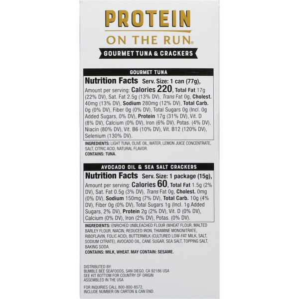 Bumble Bee Protein on the Run Tuna Kit, Olive Oil & Pepper, 3.5 oz
