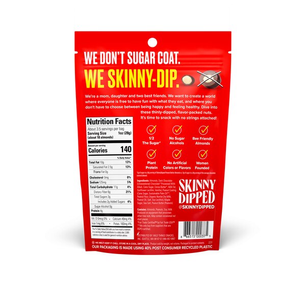 Skinny Dipped Almonds, Peanut Butter, 3.5 oz