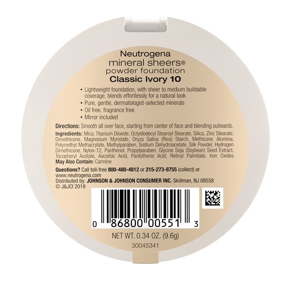 Neutrogena Mineral Sheers - Base en polvo compacto, FPS 20