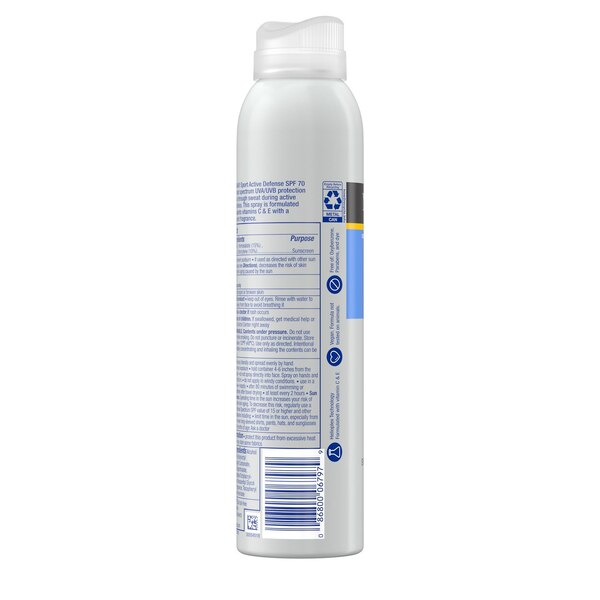  Neutrogena Sport Active Defense Sunscreen Spray, SPF 70