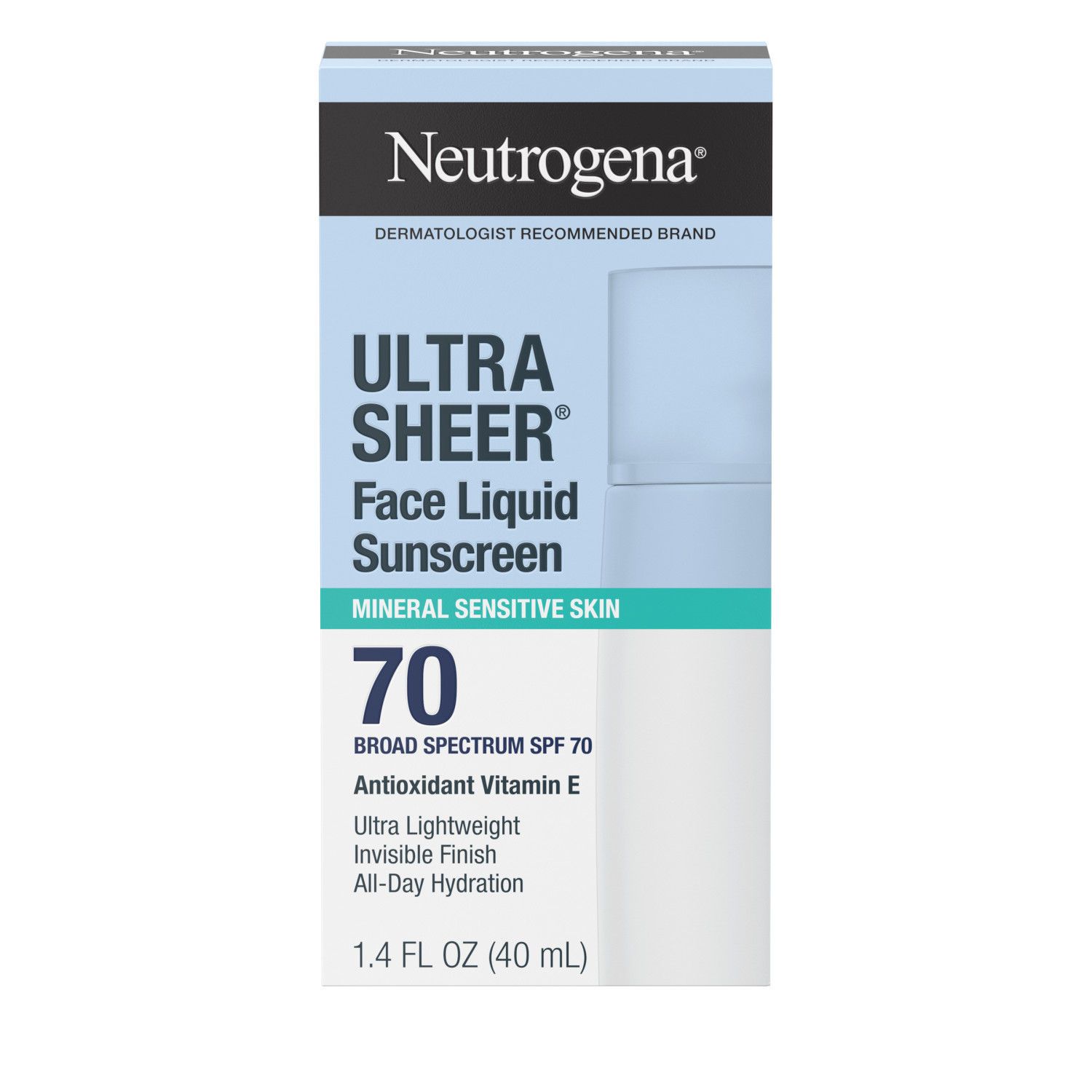 Neutrogena Ultra Sheer Mineral Liquid Face Sunscreen, SPF 70, 1.4 OZ