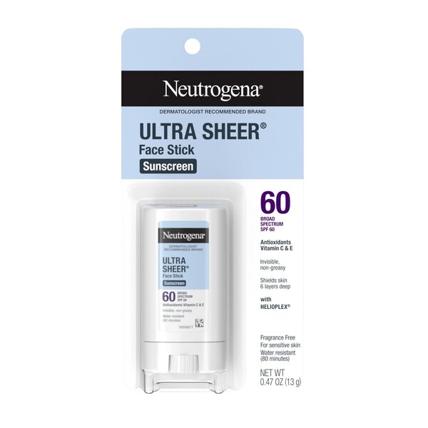 Neutrogena Ultra Sheer Face Sunscreen Stick, SPF 60, .47 OZ