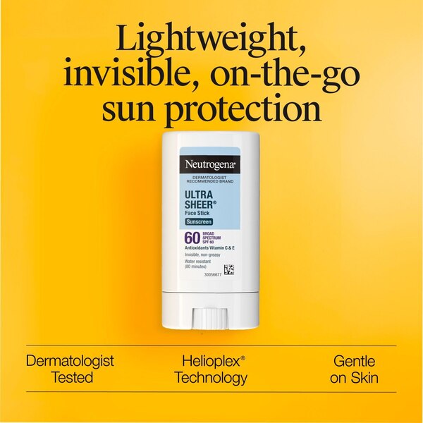 Neutrogena Ultra Sheer Face Sunscreen Stick, SPF 60, .47 OZ
