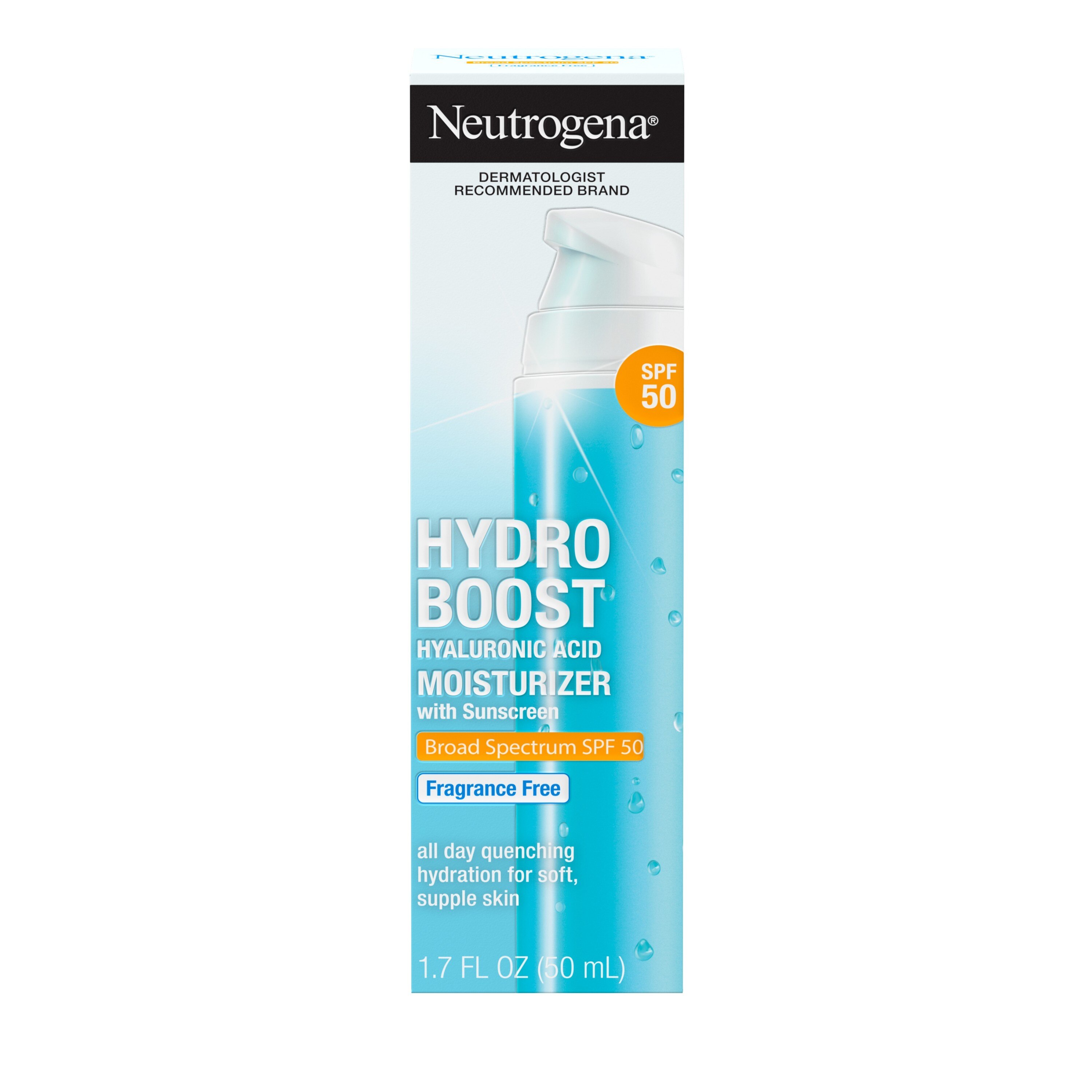 Neutrogena Hydro Boost SPF 50 Hyaluronic Acid Moisturizer, 1.7 OZ
