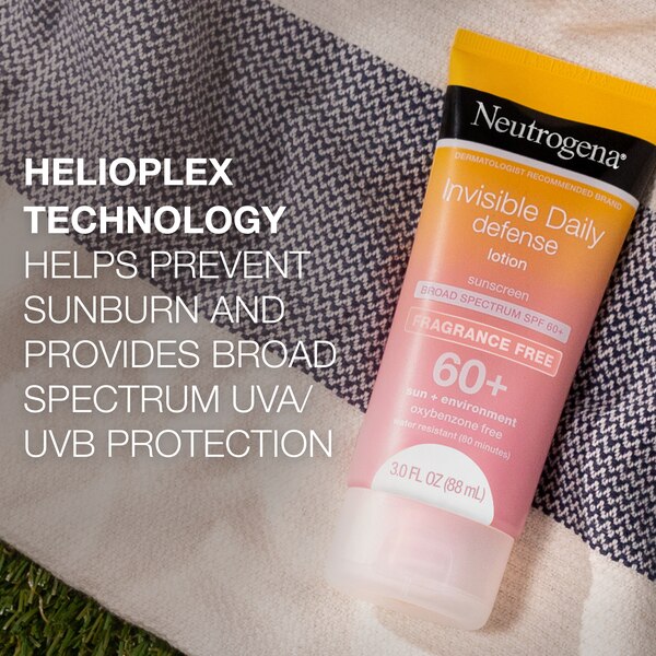 Neutrogena Invisible Daily Defense Sunscreen Lotion, SPF 60+, 3 oz