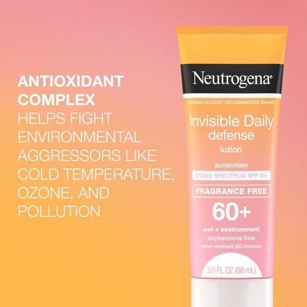 Neutrogena Invisible Daily Defense Sunscreen Lotion, SPF 60+, 3 oz