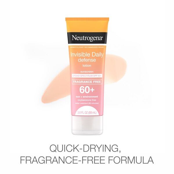 Neutrogena Invisible Daily Defense Sunscreen Lotion, SPF 60+, 3 oz