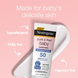 Neutrogena Pure & Free Baby Mineral Sunscreen with SPF 50, 3 OZ, thumbnail image 3 of 9