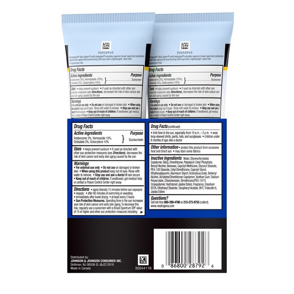 Neutrogena Ultra Sheer DRY-TOUCH SPF45 Twinpack, 6 OZ