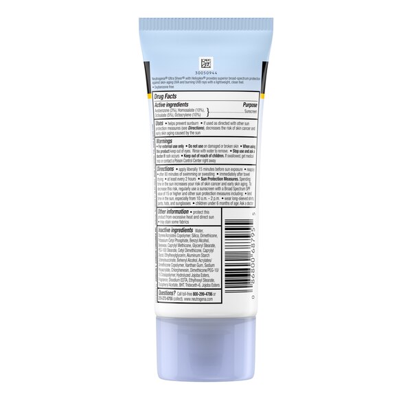 Neutrogena Ultra Sheer - Protector solar seco al tacto, 3 oz