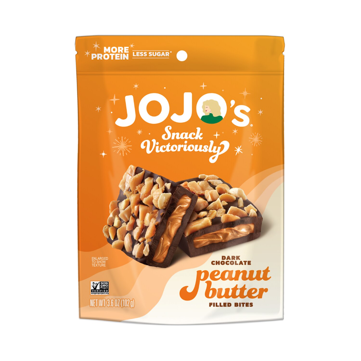 JOJO's Peanut Butter Delight Guilt-Free Chocolate Bites, 3.9 oz image.