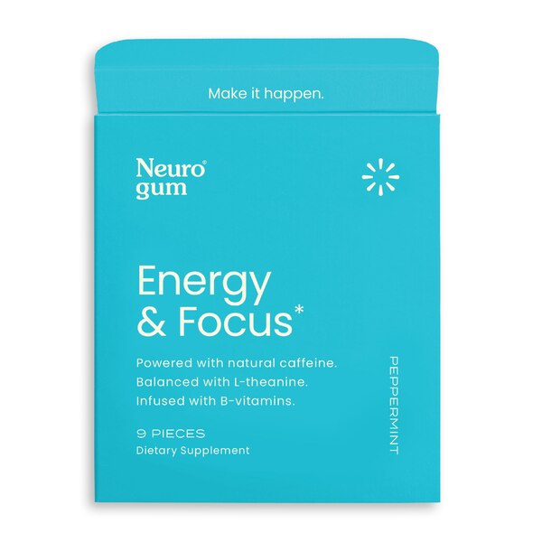 NeuroGum, Energy and Focus Gum, Mint Flavor, 9 CT