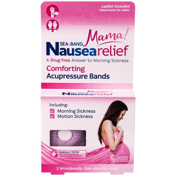 Sea-Band Mama!, Drug-Free Nausea Releif Bands, 2 CT