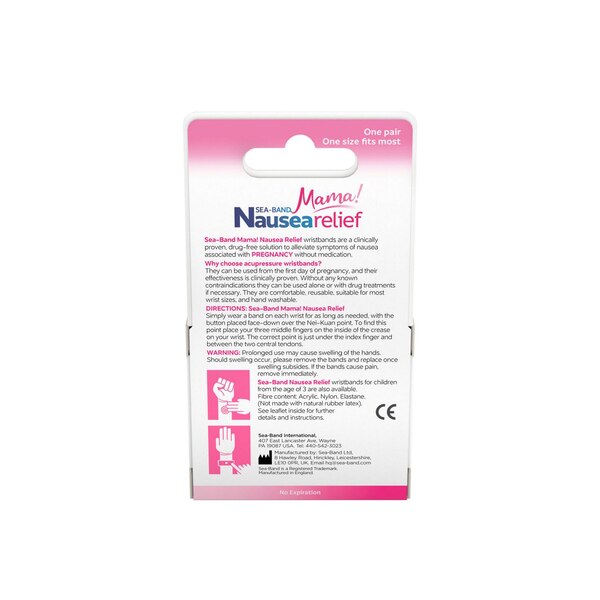 Sea-Band Mama!, Drug-Free Nausea Releif Bands, 2 CT