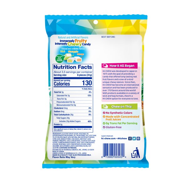 Hi-Chew Tropical Mix Fruit Chew Candy, 3.5 oz