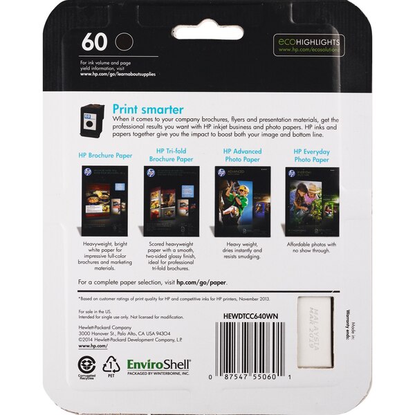 HP 60 Black Ink Cartridge