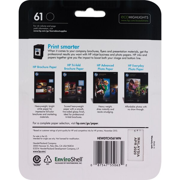 HP 61 Black Color Ink Cartridge