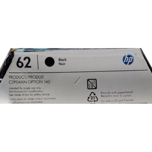 HP 62 Black Color Ink Cartridge