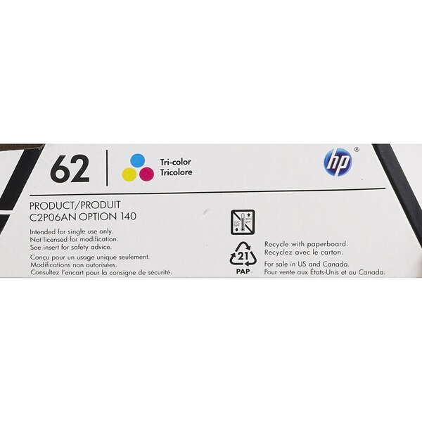 HP 62 Tri-Color Ink Cartridge