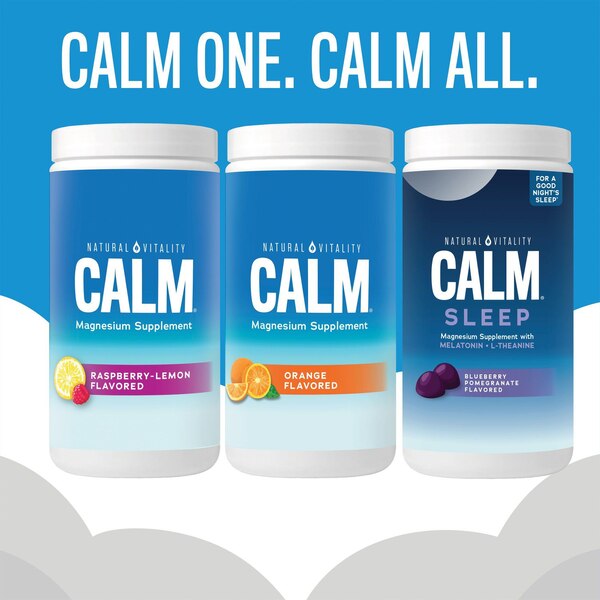 Natural Vitality Calm Magnesium Supplement Gummies, Raspberry-Lemon Flavor, 120 CT