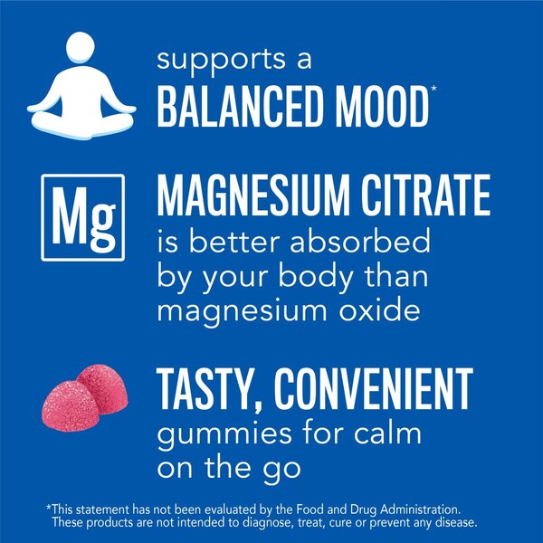 Natural Vitality Calm Magnesium Supplement Gummies, Raspberry-Lemon Flavor, 120 CT