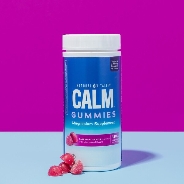 Natural Vitality Calm Magnesium Supplement Gummies, Raspberry-Lemon Flavor, 120 CT