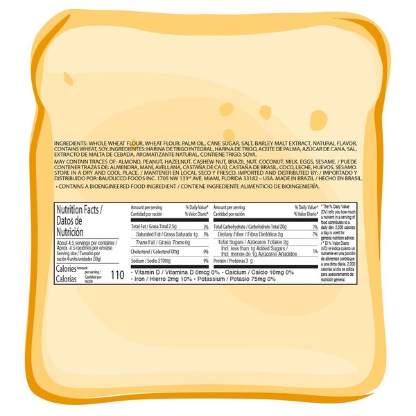 Bauducco Tostada (Toast Slices) Whole Wheat