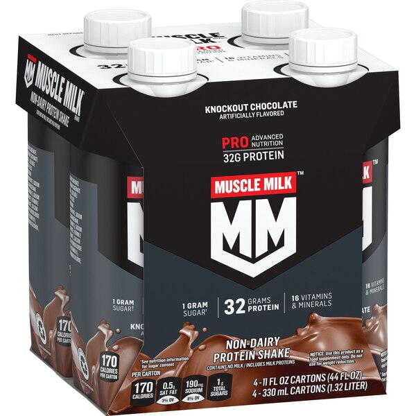 Muscle Milk Pro Series Protein Shake, Non Dairy, 4 CT, 11 OZ
