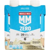 Muscle Milk Zero, Protein Shake, Vanilla, 4 PK, thumbnail image