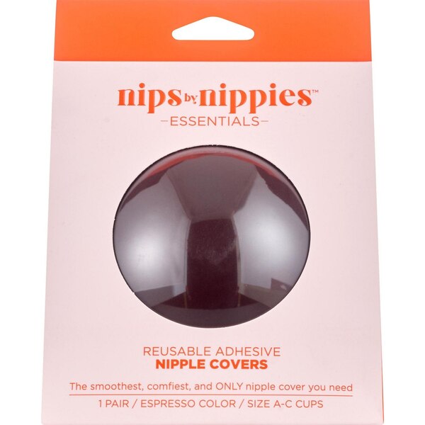 Nips by Nippies Skin Adhesive Nipple Covers, Espresso, Size A-C, 1 Pair