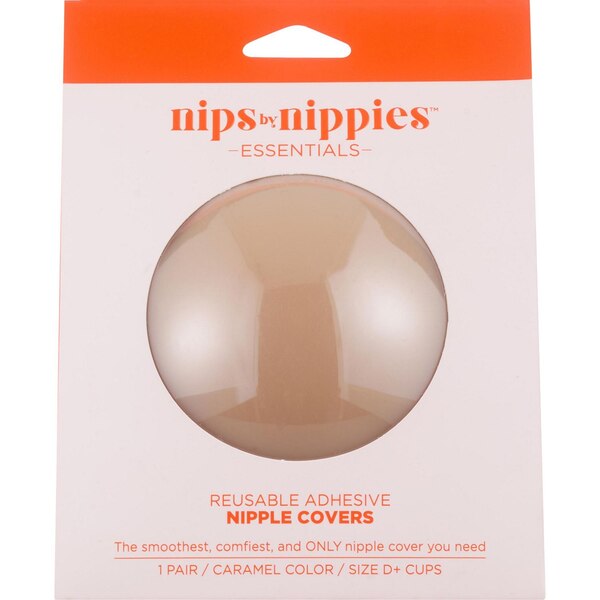 Nips by Nippies Skin Adhesive Nipple Covers, Caramel, Size D+, 1 Pair