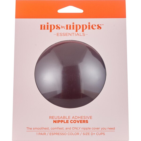 Nips by Nippies Skin Adhesive Nipple Covers, Espresso, Size D+, 1 Pair