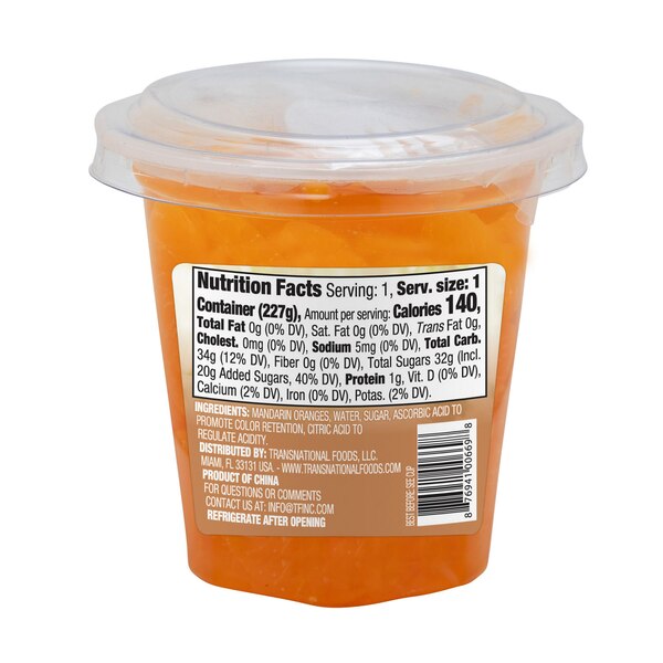 Pampa Mandarin Oranges in Light Syrup Fruit Cup, 8 OZ
