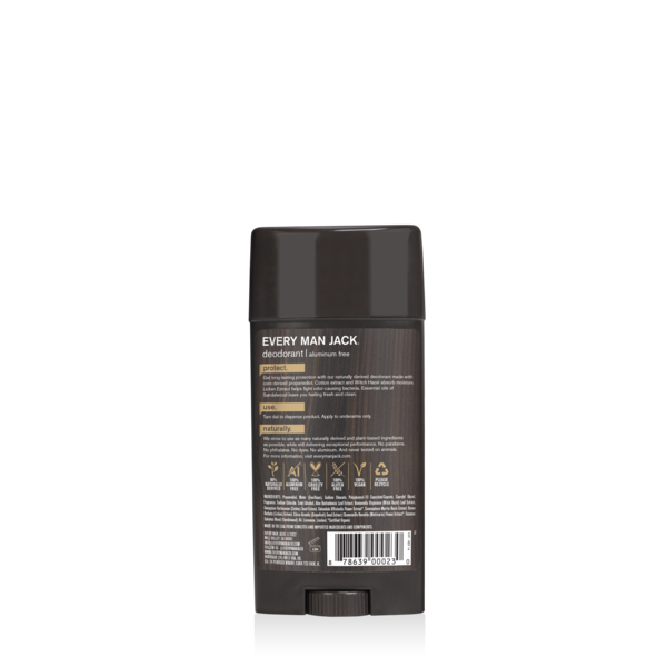 Every Man Jack Aluminum Free Deodorant Stick, Sandalwood, 2.7 OZ