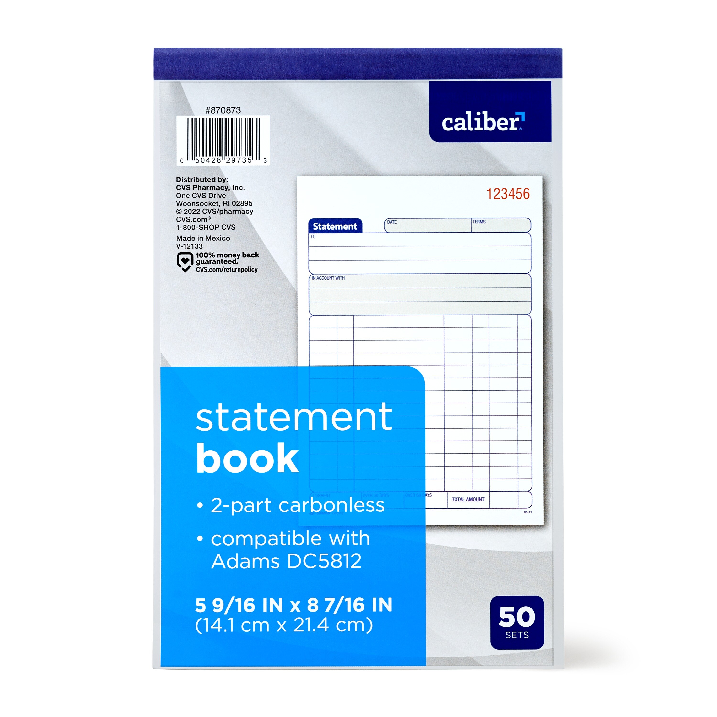 Caliber Statement Book, 5.56 in. x 8.43 in., 50 Sets