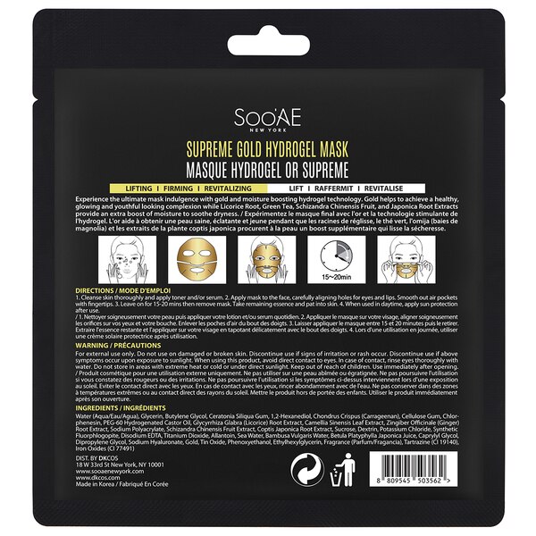 SooAE Supreme Gold Hydrogel Mask